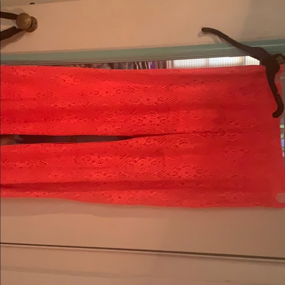 Neon orange laced pants